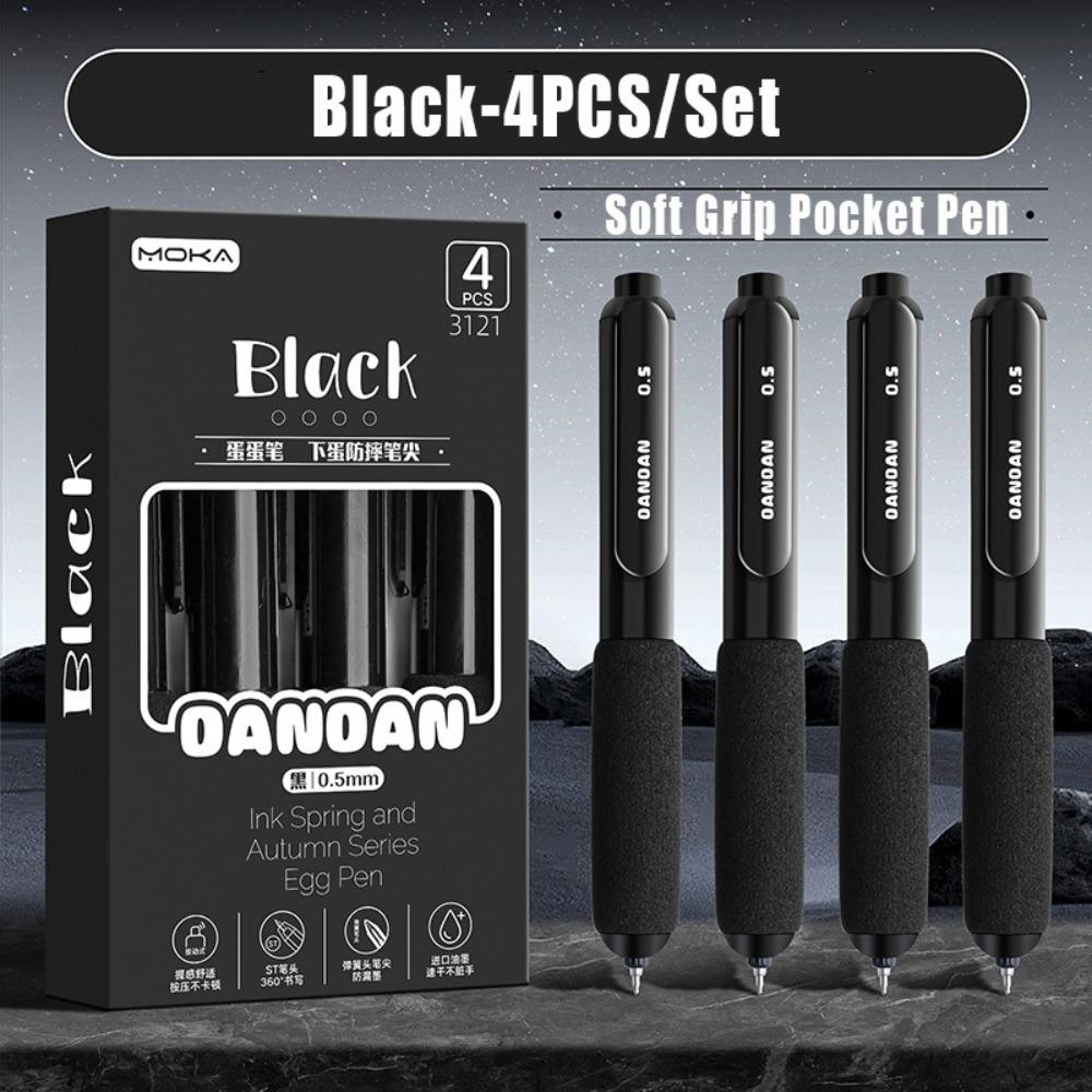 4PCS/Set Multifunctional Soft Grip Pocket Pen Press Type ST Tip Neutral Pen 0.5mm Black Ink Quick Drying Writing Tool Students чёрный
4PCS/Set Multifunctional Soft Grip Pocket Pen Press Type ST Tip Neutral Pen 0.5mm Black Ink Quick Drying Writing Tool Students чёрный