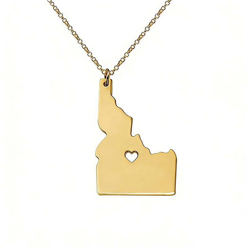 USA Idaho State Map Pendant Necklace Hollow Heart America Map Stainless Steel Necklace Jewelry золотой
USA Idaho State Map Pendant Necklace Hollow Heart America Map Stainless Steel Necklace Jewelry золотой