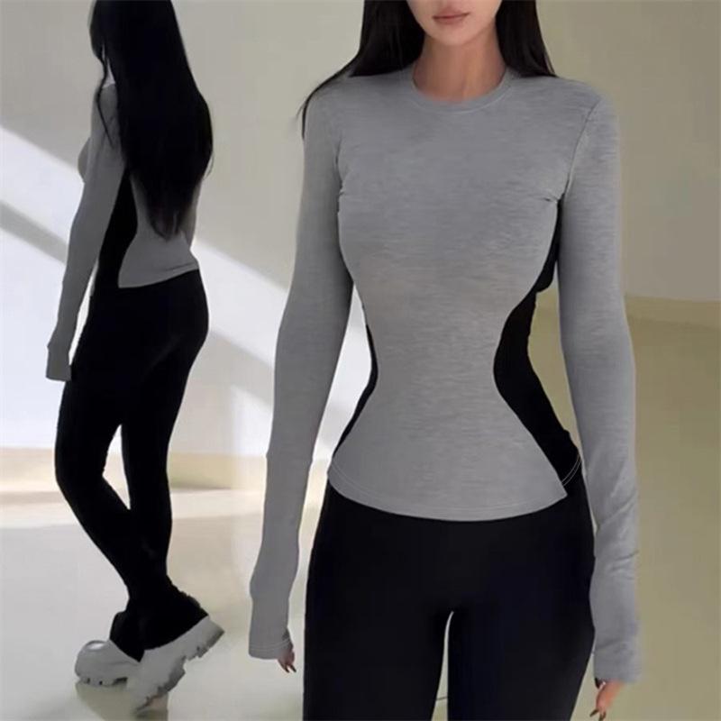 Женская футболка с контрастным V-образным вырезом и длинными рукавами — стиль горячей девушки на осень/зиму Small светло-серый
Женская футболка с контрастным V-образным вырезом и длинными рукавами — стиль горячей девушки на осень/зиму Small светло-серый