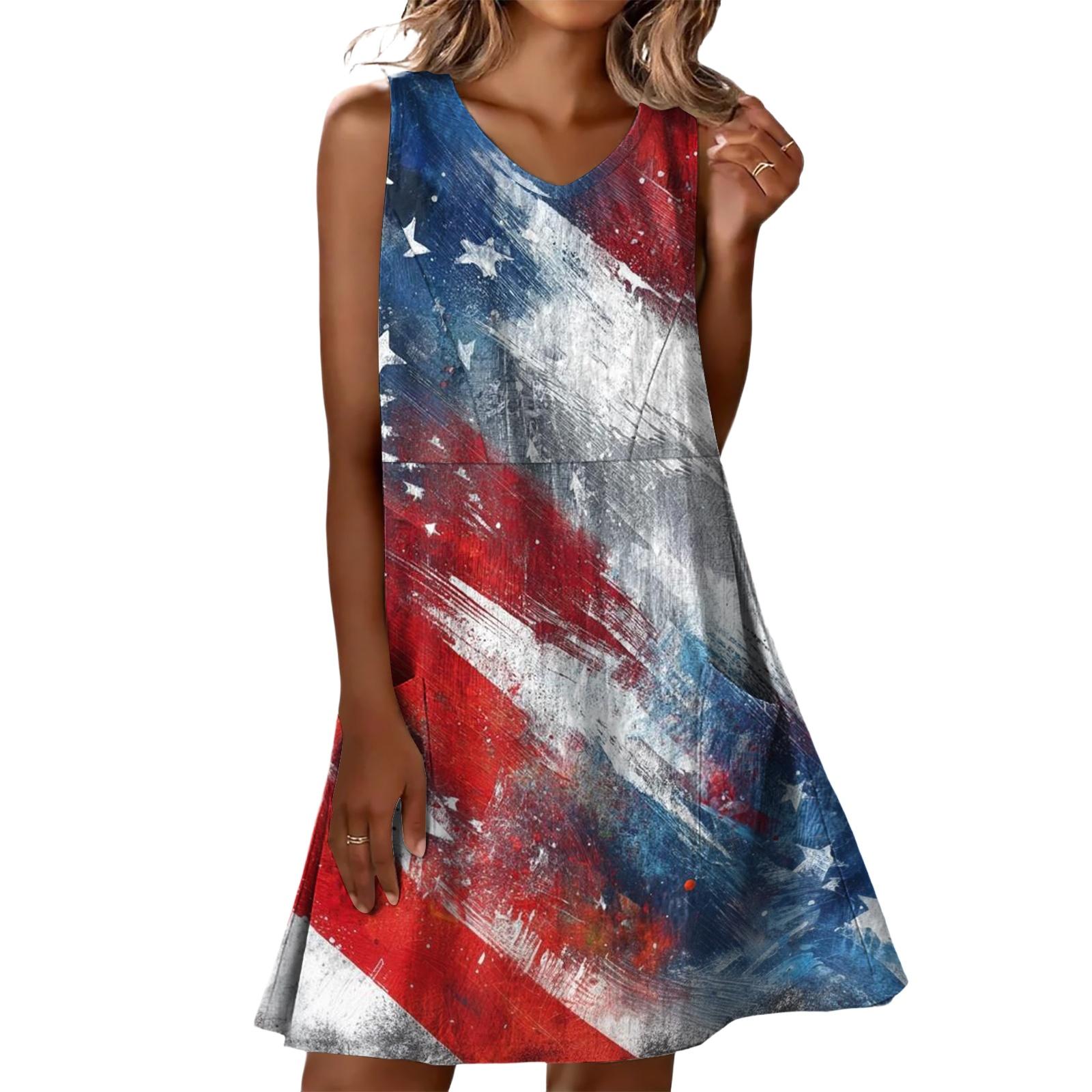 Women’s Sleeveless V Neck Dress with Independence Day Print Casual Relaxed Fit and Convenient Side Pockets for Everyday Wear XL красный
Women’s Sleeveless V Neck Dress with Independence Day Print Casual Relaxed Fit and Convenient Side Pockets for Everyday Wear XL красный