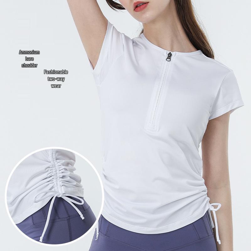 Ningbo Anjiu Zipper Drawstring Short Sleeve Yoga Top, Slim Fit Running Sportswear Large
Ningbo Anjiu Zipper Drawstring Short Sleeve Yoga Top, Slim Fit Running Sportswear Large