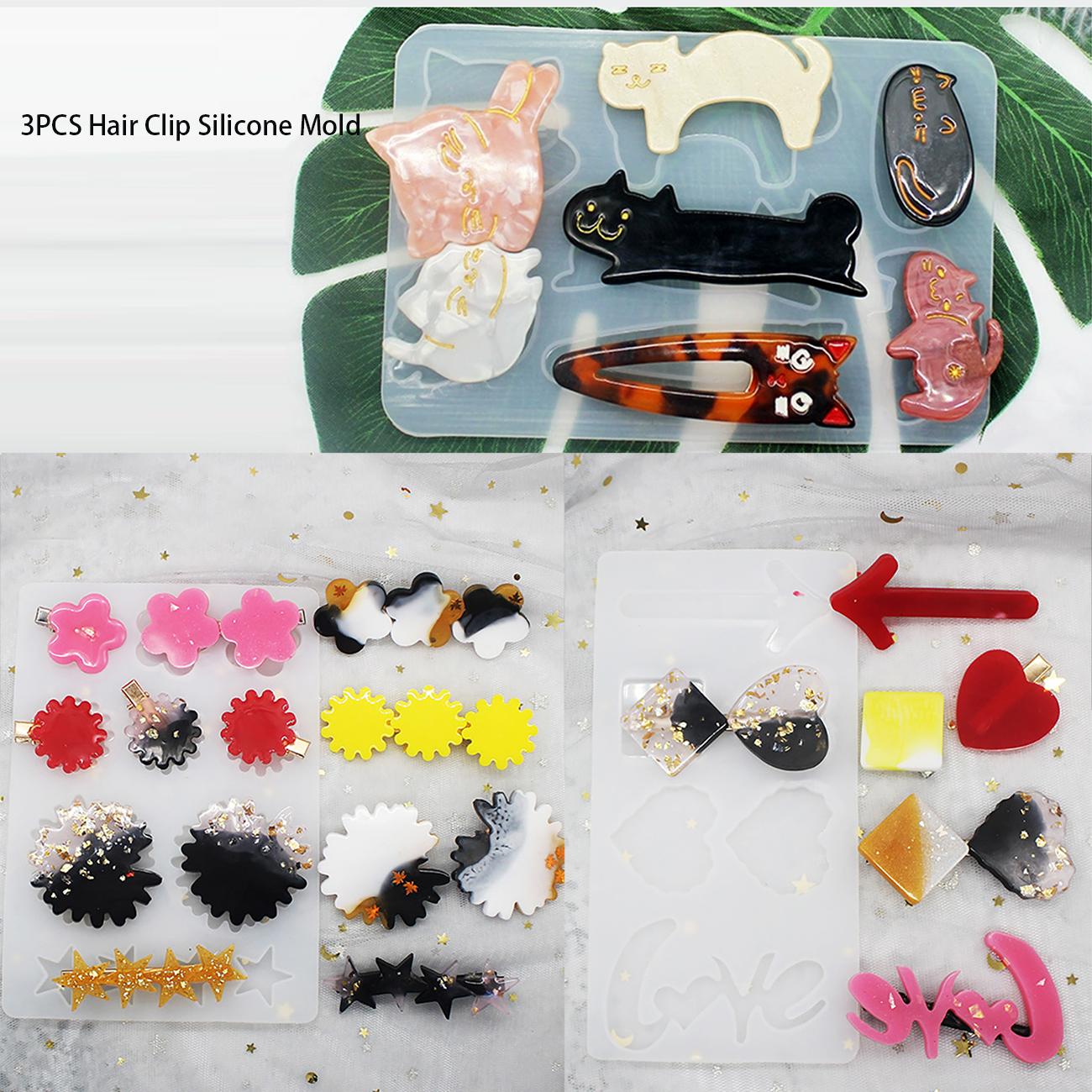 3PCS Hair Clip Silicone Mold Homemade Personalized Diy Hair Clip Star Flower Cat Hair Clip Mold Drip Glue Mold
3PCS Hair Clip Silicone Mold Homemade Personalized Diy Hair Clip Star Flower Cat Hair Clip Mold Drip Glue Mold
