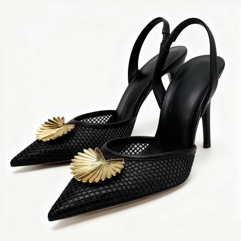 Women Pumps Comfortable Mesh Pointed Toe High Heels Woman Luxury Metallic Flower Decoration Slingback Shoes 42 чорний
Women Pumps Comfortable Mesh Pointed Toe High Heels Woman Luxury Metallic Flower Decoration Slingback Shoes 42 чорний