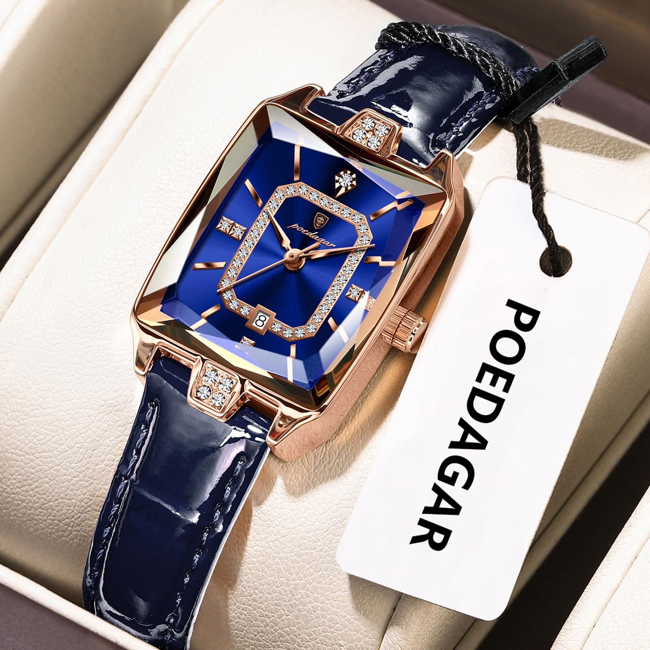 POEDAGAR Original Luxury Women Wristwatch Waterproof Leather Date Watch Elegant High Quality Quartz Watches рожевий колір золота/синій
POEDAGAR Original Luxury Women Wristwatch Waterproof Leather Date Watch Elegant High Quality Quartz Watches рожевий колір золота/синій