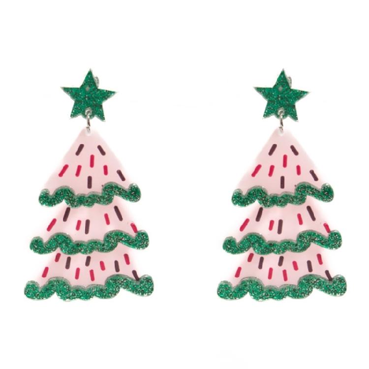 Fashion Christmas Tree Pendant Earrings Unique Statement Earrings Acrylic Texture Ear Studs Present for Woman and Girls
Fashion Christmas Tree Pendant Earrings Unique Statement Earrings Acrylic Texture Ear Studs Present for Woman and Girls
