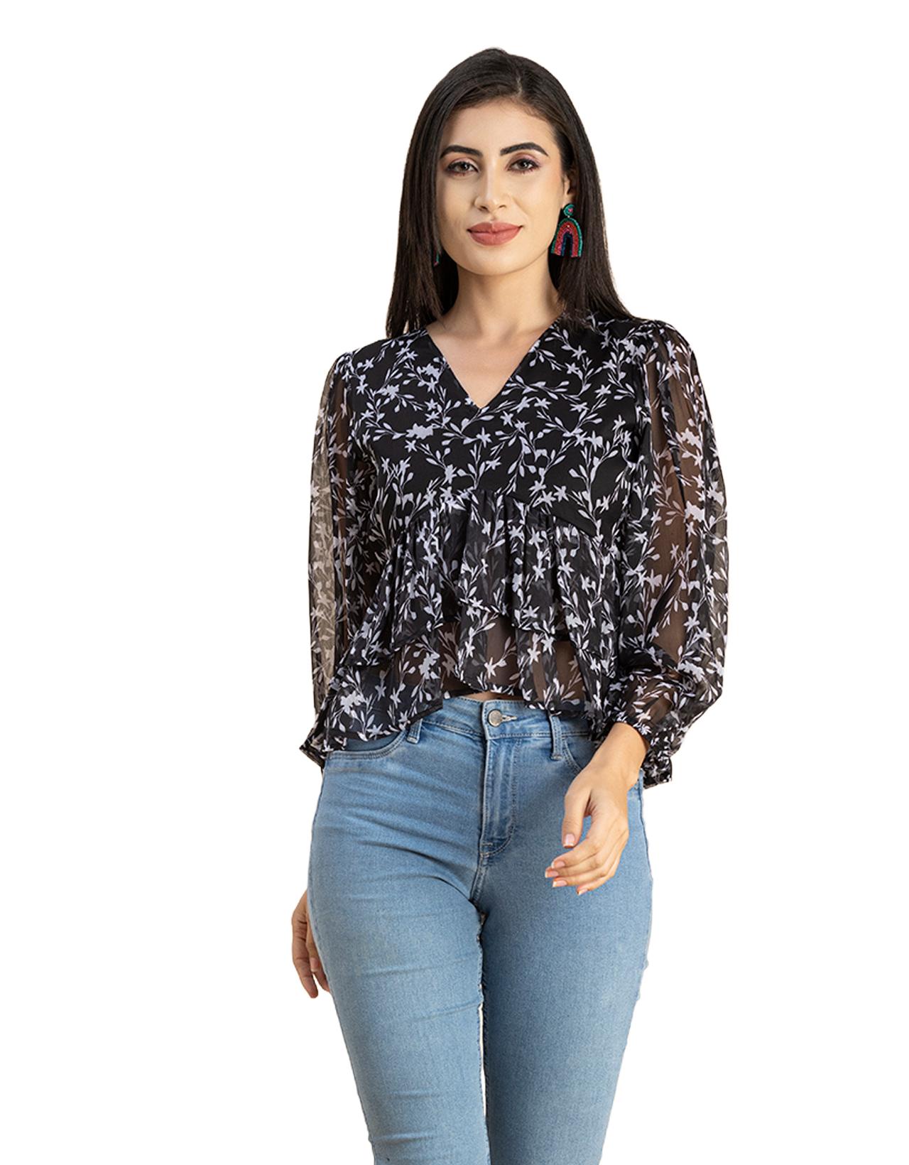 Жіночий топ з V-подібним вирізом Moomaya, шифоновий кроп-топ з балонними рукавами і рюшами XXL чорний
Жіночий топ з V-подібним вирізом Moomaya, шифоновий кроп-топ з балонними рукавами і рюшами XXL чорний