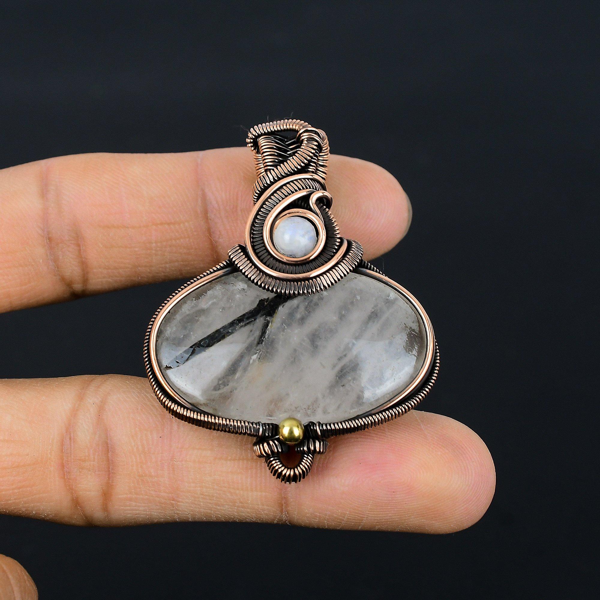 Black Rutile 999 Copper Wire Wrapped Pendant, Handmade Gemstone Pendant Jewelry, Gifts For Wife Brand New Pendant 2.55 Inches
Black Rutile 999 Copper Wire Wrapped Pendant, Handmade Gemstone Pendant Jewelry, Gifts For Wife Brand New Pendant 2.55 Inches