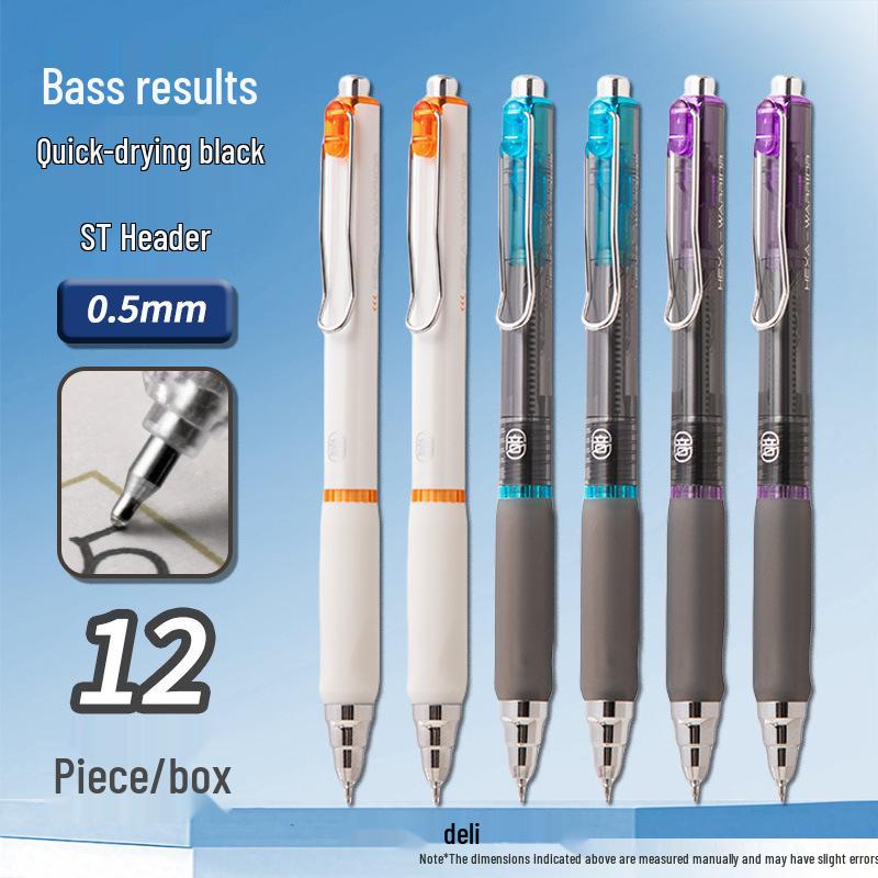 Deli Neutral Retractable Silent Black Ink Pen - Quick-Drying, Low Gravity, High Appearance Writing Tool for Students 0.5mm/ST Tip
Deli Neutral Retractable Silent Black Ink Pen - Quick-Drying, Low Gravity, High Appearance Writing Tool for Students 0.5mm/ST Tip