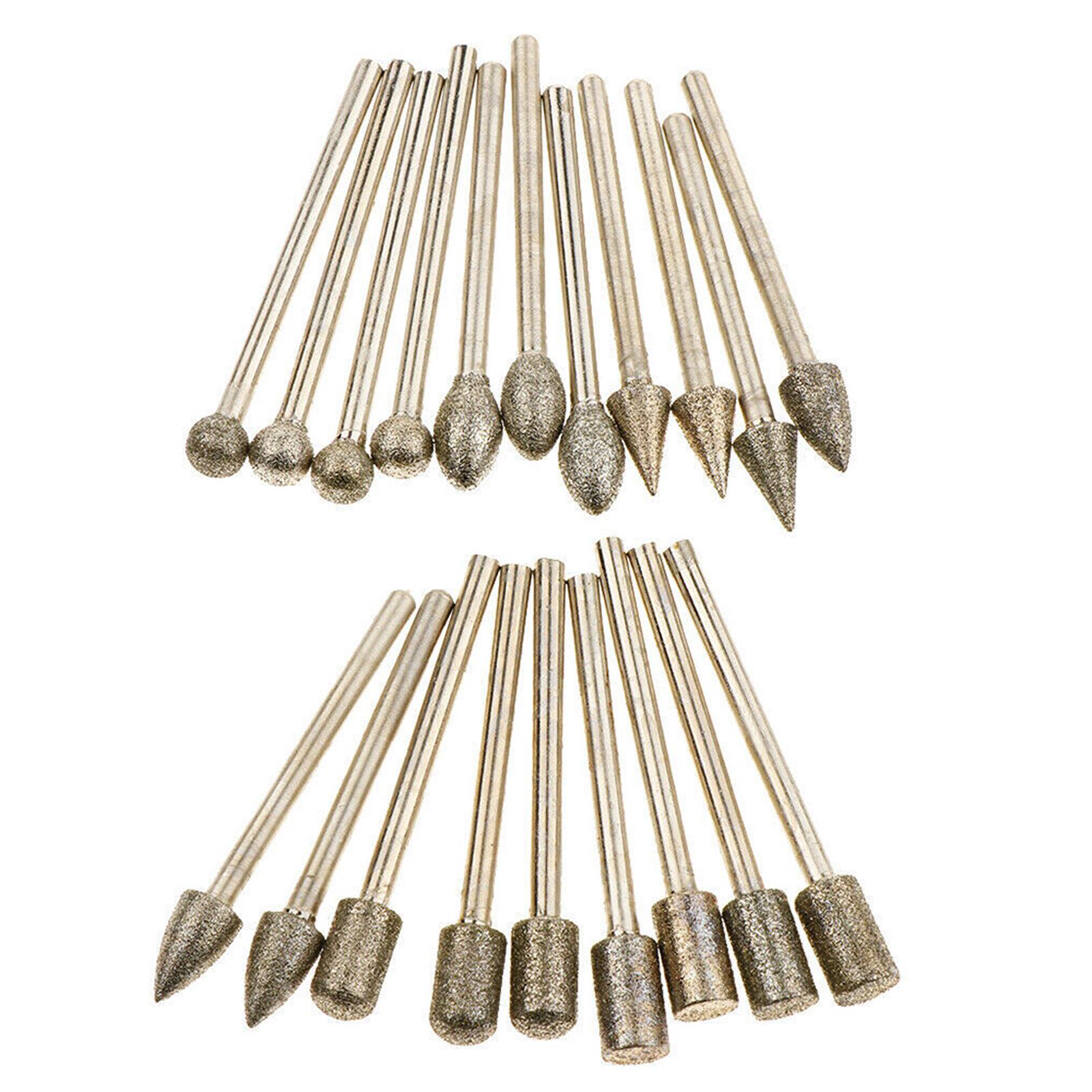 Набор из 20 алмазных фрез с хвостовиком 3 мм, универсальные принадлежности для вращающегося инструмента, аксессуары для резьбы по камню 20pcs
Набор из 20 алмазных фрез с хвостовиком 3 мм, универсальные принадлежности для вращающегося инструмента, аксессуары для резьбы по камню 20pcs