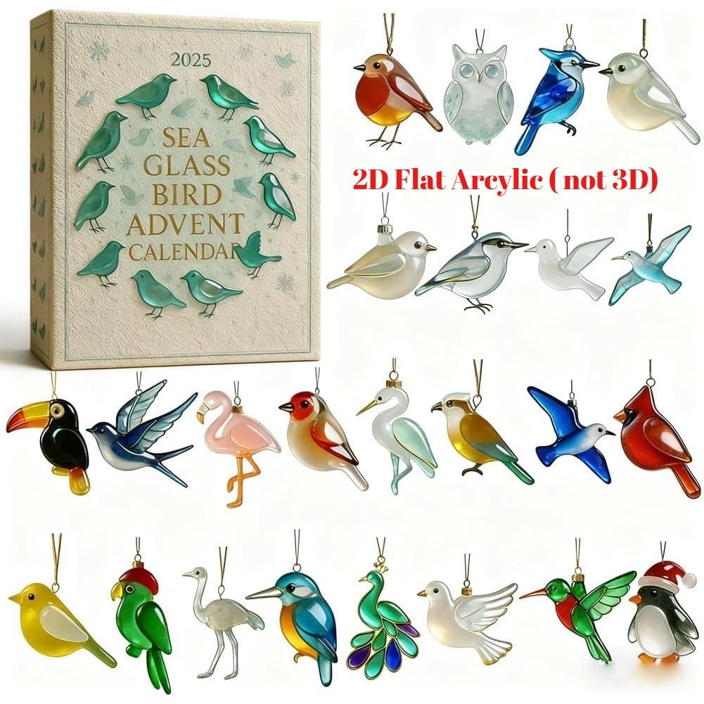 2D Flat Arcylic Sea Glass Bird Advent Calendar 2025, 24 Day Coastal Christmas Countdown with Handcrafted Sea Glass Ornaments, for Beach Nature Lovers белый
2D Flat Arcylic Sea Glass Bird Advent Calendar 2025, 24 Day Coastal Christmas Countdown with Handcrafted Sea Glass Ornaments, for Beach Nature Lovers белый