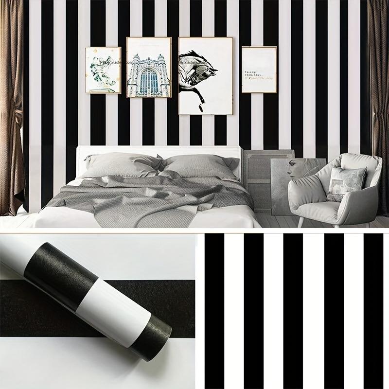 1 Roll Self-Adhesive Black and White Striped Contact Paper - Effortlessly Peel & Stick, Ideal for Furniture Renovation and Beautiful Decor 45*200cm/17.7*78.74in
1 Roll Self-Adhesive Black and White Striped Contact Paper - Effortlessly Peel & Stick, Ideal for Furniture Renovation and Beautiful Decor 45*200cm/17.7*78.74in