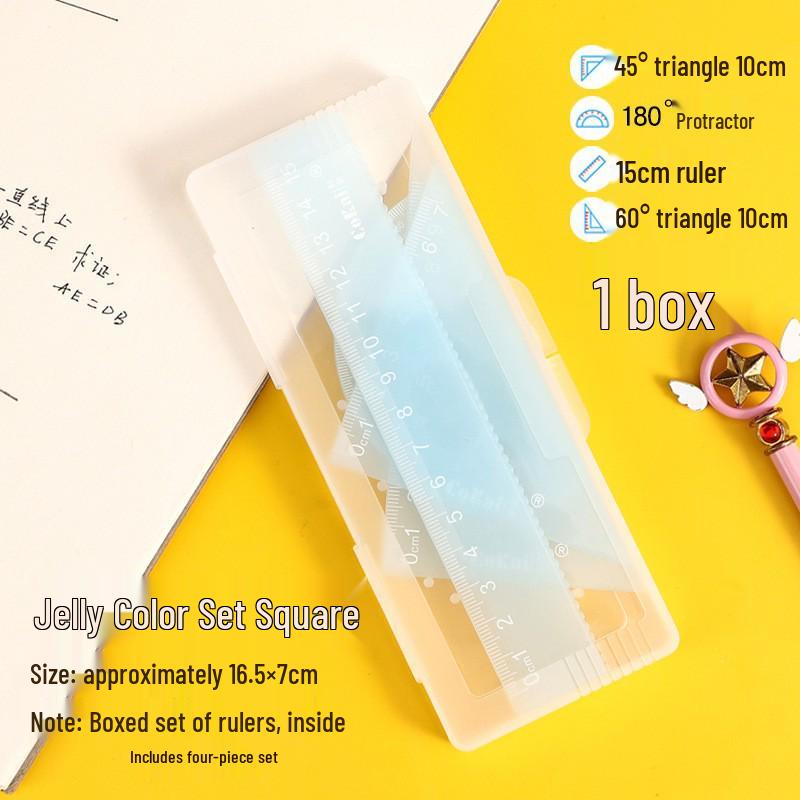 Elementary School Transparent Ruler Set: Includes Square, Triangle, and Four-Piece Sets - Perfect Back-to-School Stationery Gift! Default синій
Elementary School Transparent Ruler Set: Includes Square, Triangle, and Four-Piece Sets - Perfect Back-to-School Stationery Gift! Default синій