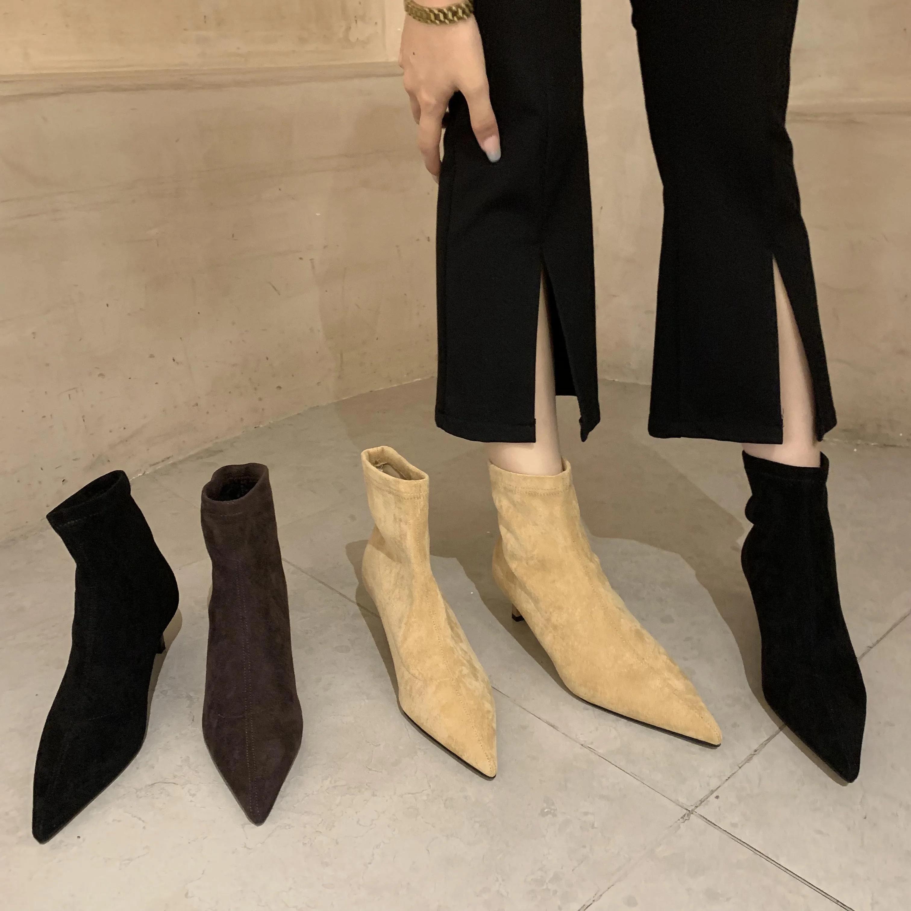 Винтажные ботильоны женские туфли модные с острым носком осень-зима на низком каблуке женские элегантные эластичные узкие короткие сапоги из флока 37 коричневый
Винтажные ботильоны женские туфли модные с острым носком осень-зима на низком каблуке женские элегантные эластичные узкие короткие сапоги из флока 37 коричневый