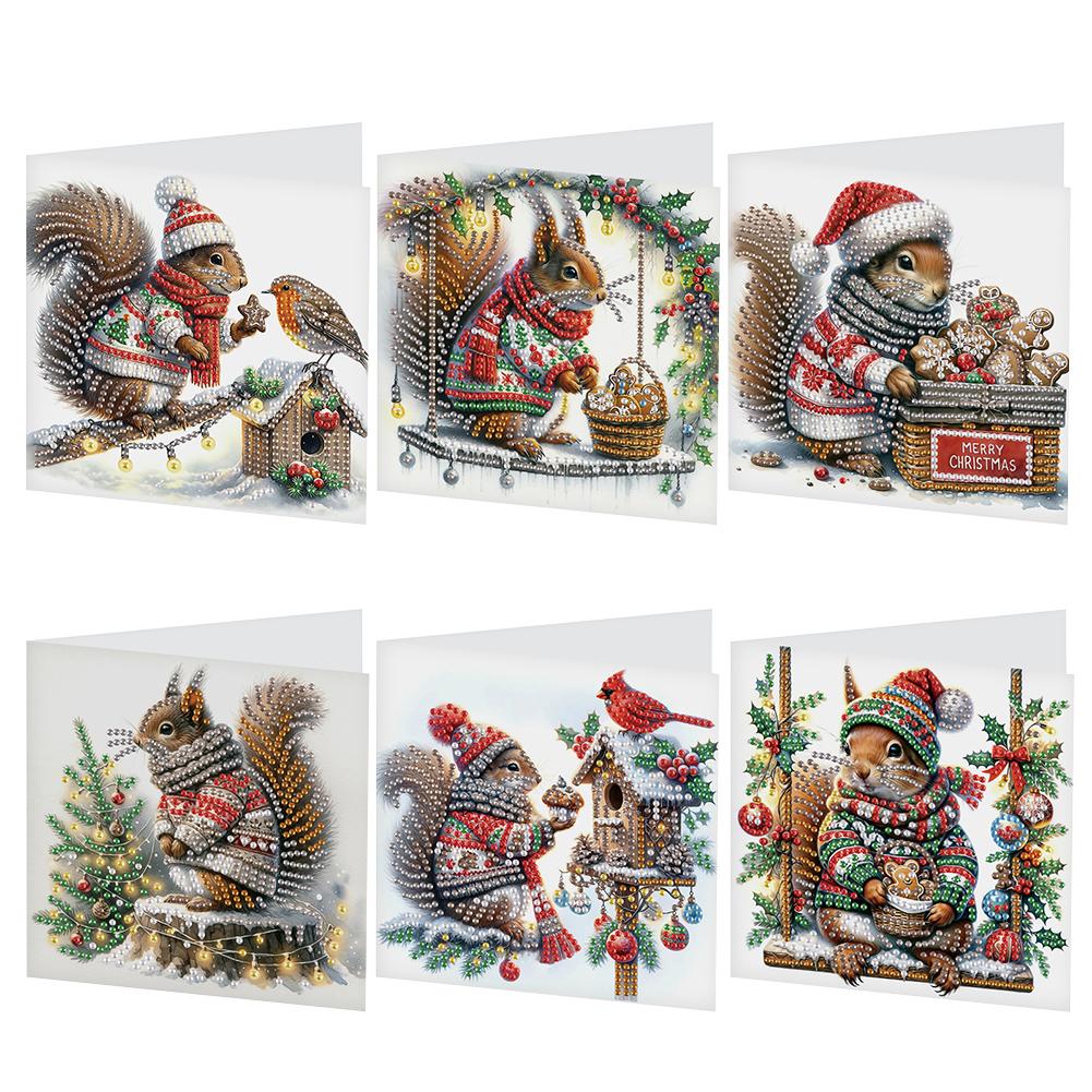 6Pcs Christmas Squirrel DIY Diamond Painting Card Diamond Drawing Card Diamond Painting Greeting Card for Family Friends Gift
6Pcs Christmas Squirrel DIY Diamond Painting Card Diamond Drawing Card Diamond Painting Greeting Card for Family Friends Gift