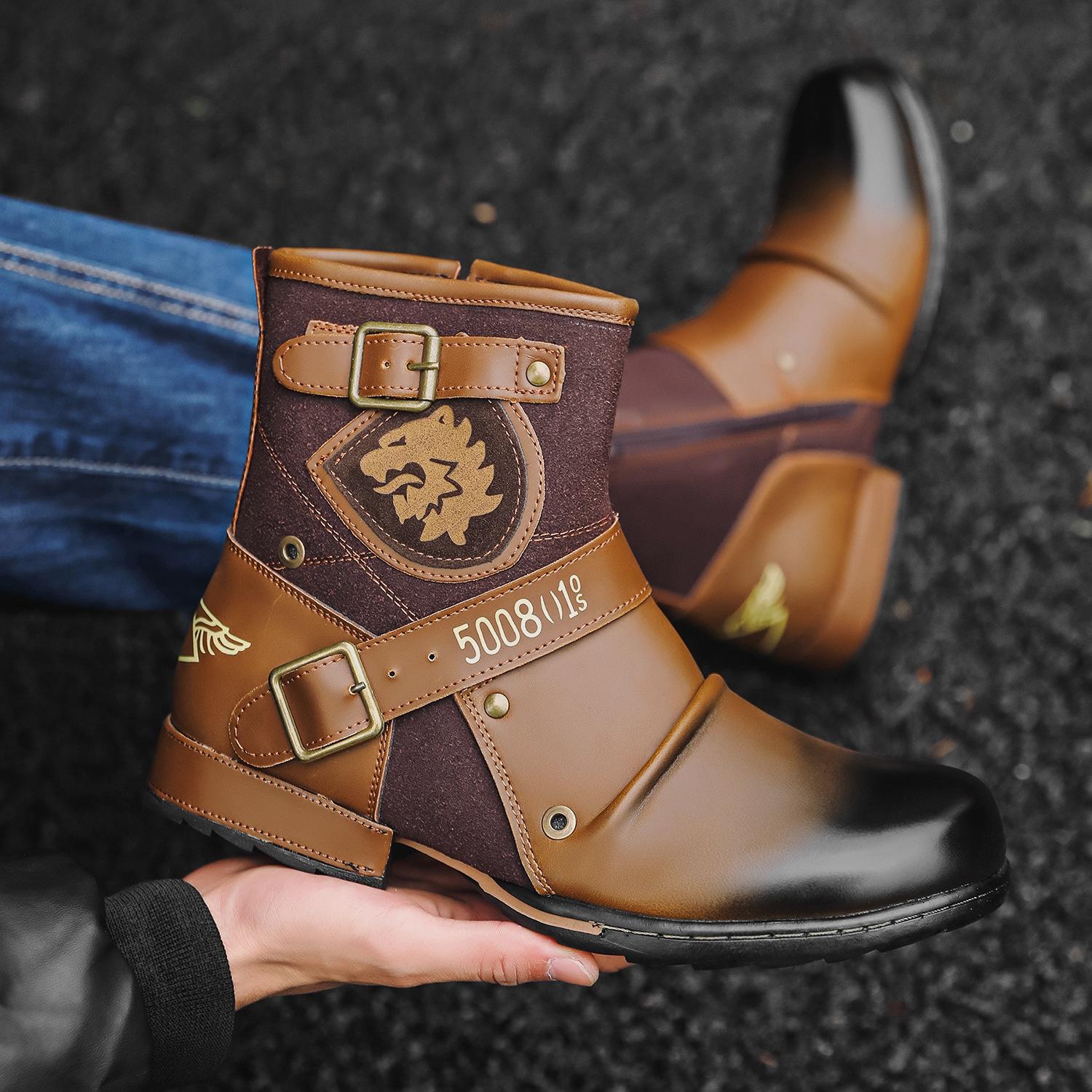 HPIOPL5008 round head retro metal buckle side zipper men s boots OPP zipper bag packaging no shoe box 39 чорний
HPIOPL5008 round head retro metal buckle side zipper men s boots OPP zipper bag packaging no shoe box 39 чорний
