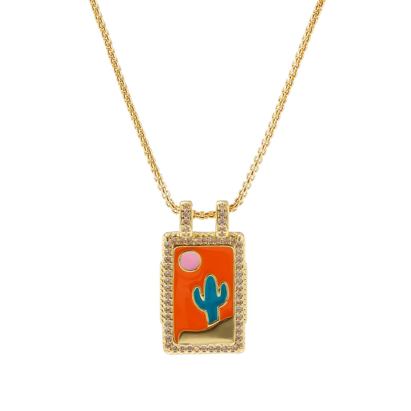 1pc Enamel Heart Pendant Necklace 18K Gold Plated Multicolor Brass Link Cable Chain Rectangle Charm Necklace 45cm + 5cm long
1pc Enamel Heart Pendant Necklace 18K Gold Plated Multicolor Brass Link Cable Chain Rectangle Charm Necklace 45cm + 5cm long
