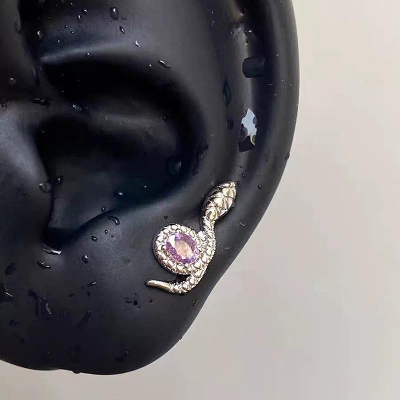 1 пара изысканных темпераментных блестящих фиолетовых циркониевых сережек-гвоздиков в форме змеи для женщин и девочек, универсальные ювелирные аксессуары, подарки
1 пара изысканных темпераментных блестящих фиолетовых циркониевых сережек-гвоздиков в форме змеи для женщин и девочек, универсальные ювелирные аксессуары, подарки