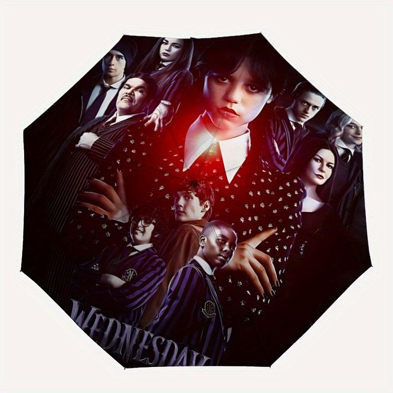 1pc Wednesday Addams Automatic Folding Umbrella, Portable & Foldable Design with 8 Ribs, Casual Outdoor Accessory yy250814025
1pc Wednesday Addams Automatic Folding Umbrella, Portable & Foldable Design with 8 Ribs, Casual Outdoor Accessory yy250814025