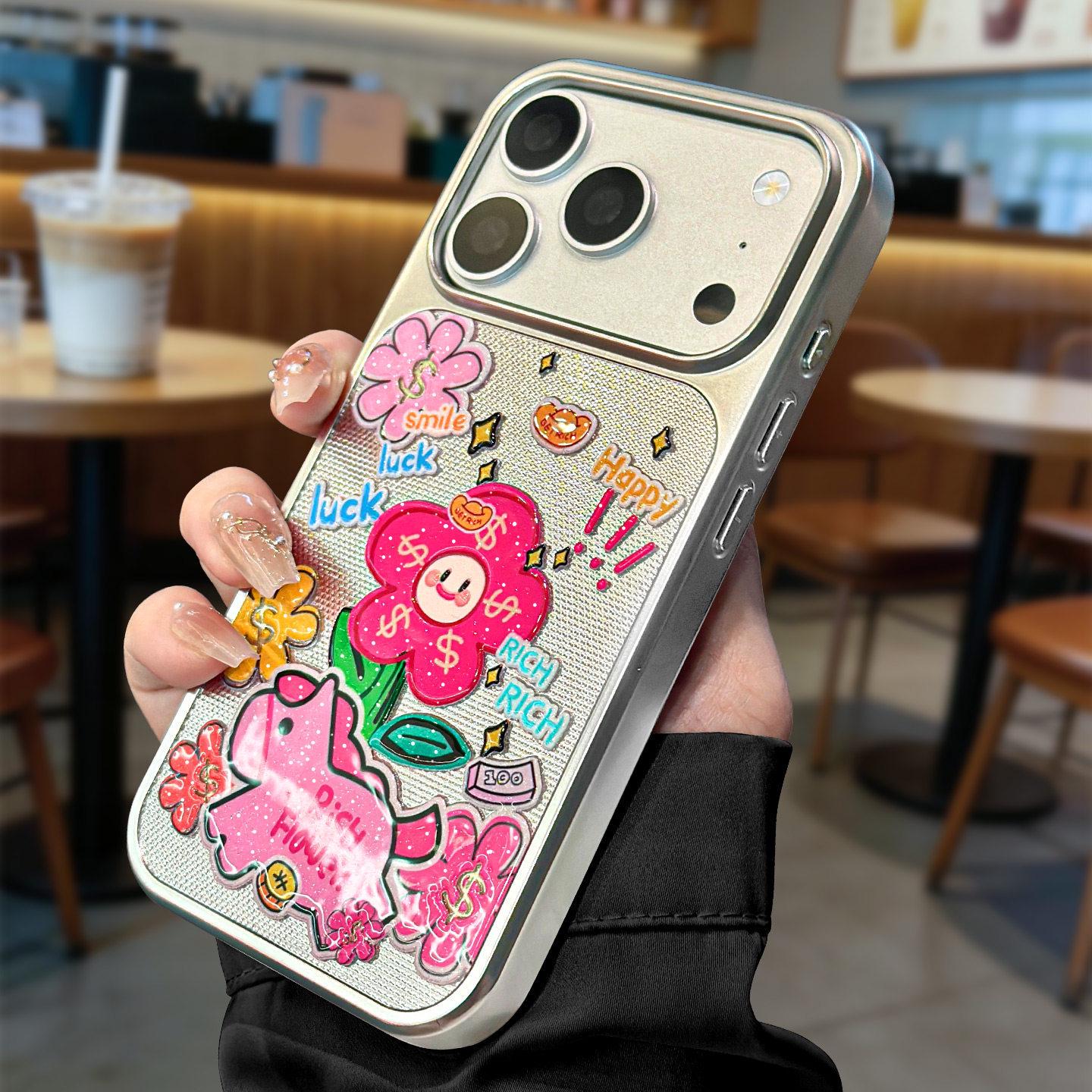 Gilded 3D Glitter Phone Case for iPhone 17, Soon to Bloom Wealth Electroplated for 16promax iPhone 16 Pro
Gilded 3D Glitter Phone Case for iPhone 17, Soon to Bloom Wealth Electroplated for 16promax iPhone 16 Pro
