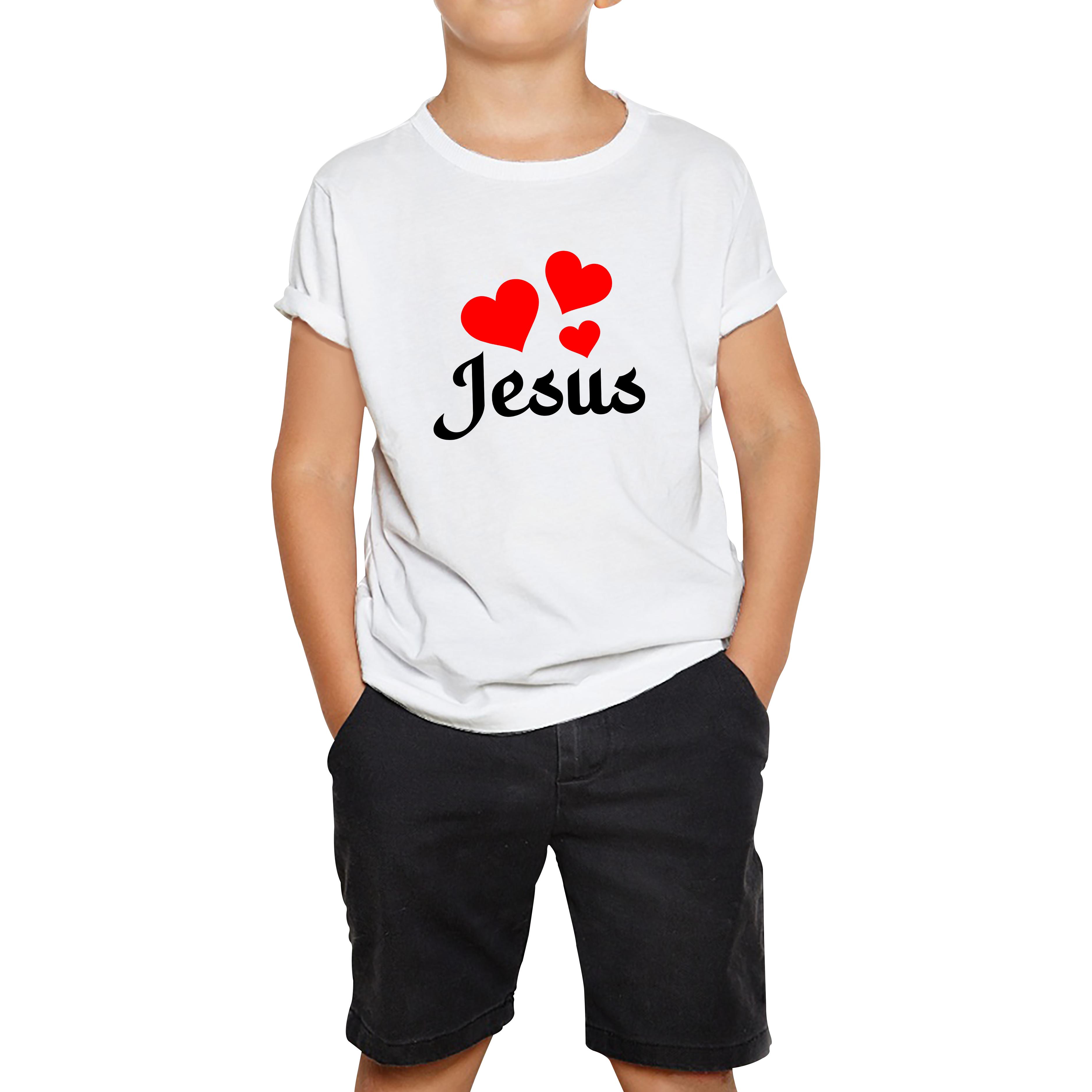 Love Jesus Hearts Jesus Christ Christians Religious Spirituality Believe Kids Tee 120
Love Jesus Hearts Jesus Christ Christians Religious Spirituality Believe Kids Tee 120