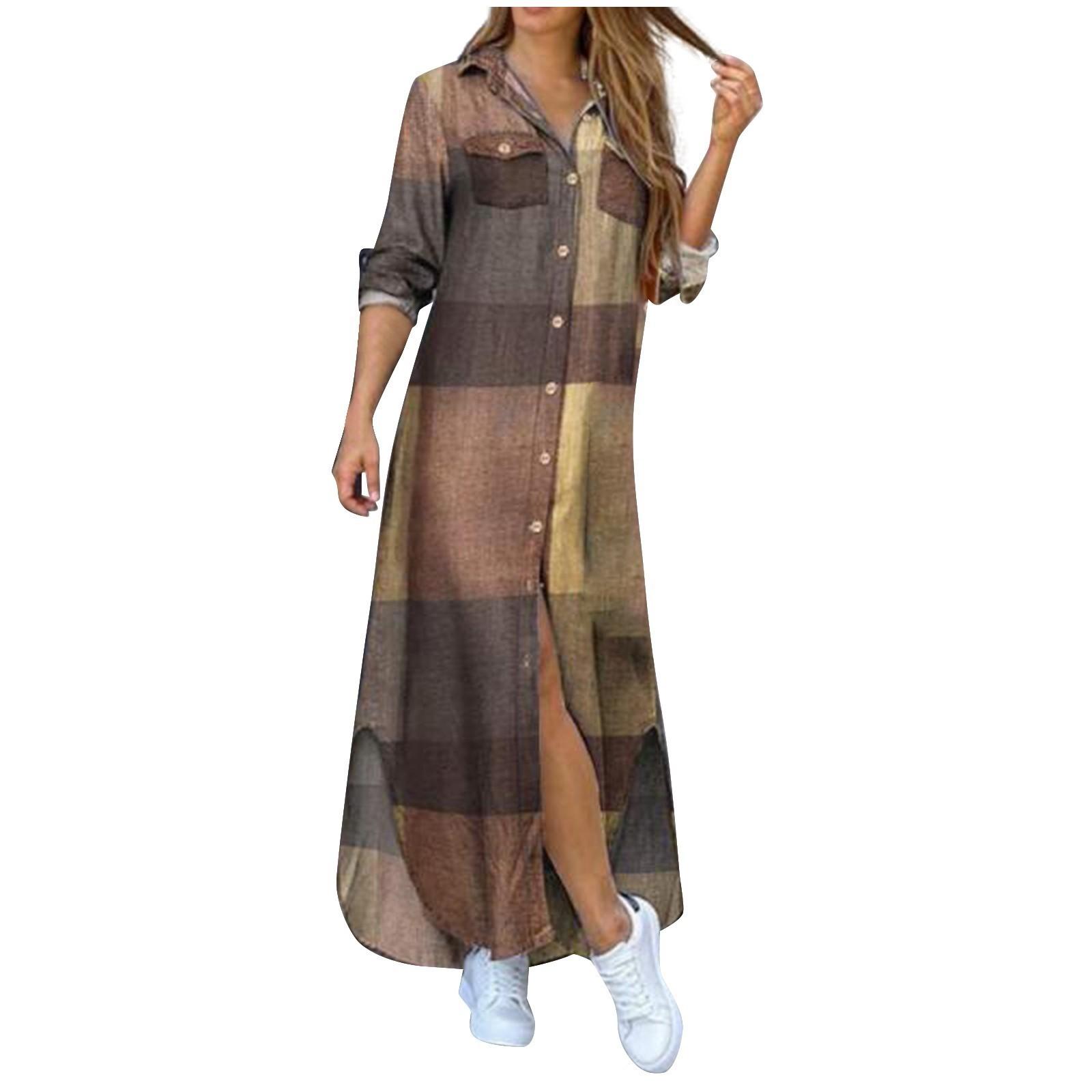 Women s Long Sleeve Button Down Maxi Dress Casual Printed Shirt Dress with Front Slit and Chest Pocket Suitable for Daily Wear XXXXXL
Women s Long Sleeve Button Down Maxi Dress Casual Printed Shirt Dress with Front Slit and Chest Pocket Suitable for Daily Wear XXXXXL