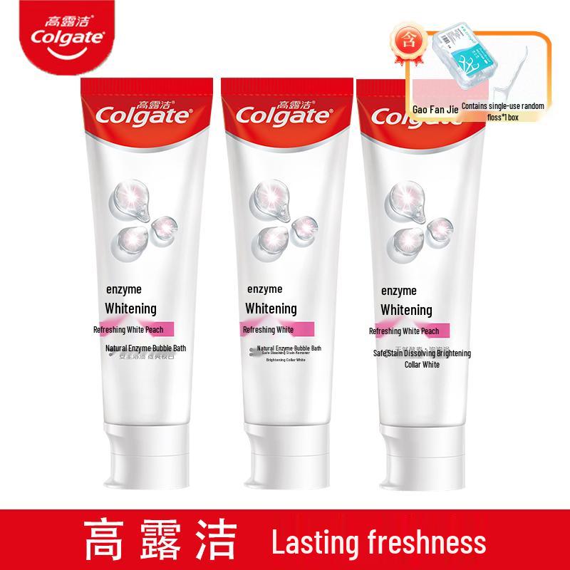 Colgate Active Enzyme Whitening Peach Toothpaste 3-Pack with Floss
Colgate Active Enzyme Whitening Peach Toothpaste 3-Pack with Floss