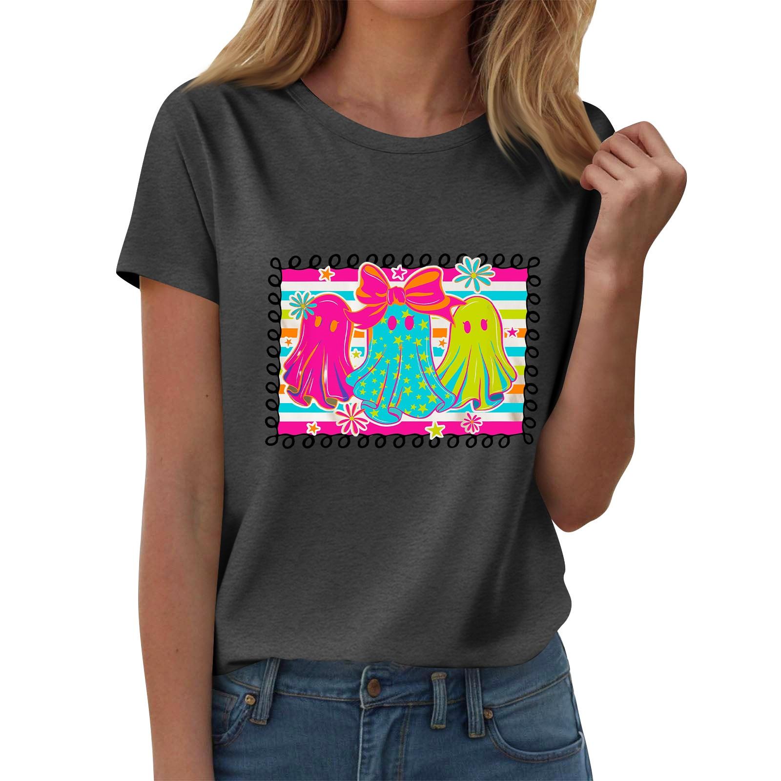 Женские футболки, Женские топы с коротким рукавом, Летняя мода, Повседневные стильные футболки с круглым вырезом, Туники L
Женские футболки, Женские топы с коротким рукавом, Летняя мода, Повседневные стильные футболки с круглым вырезом, Туники L