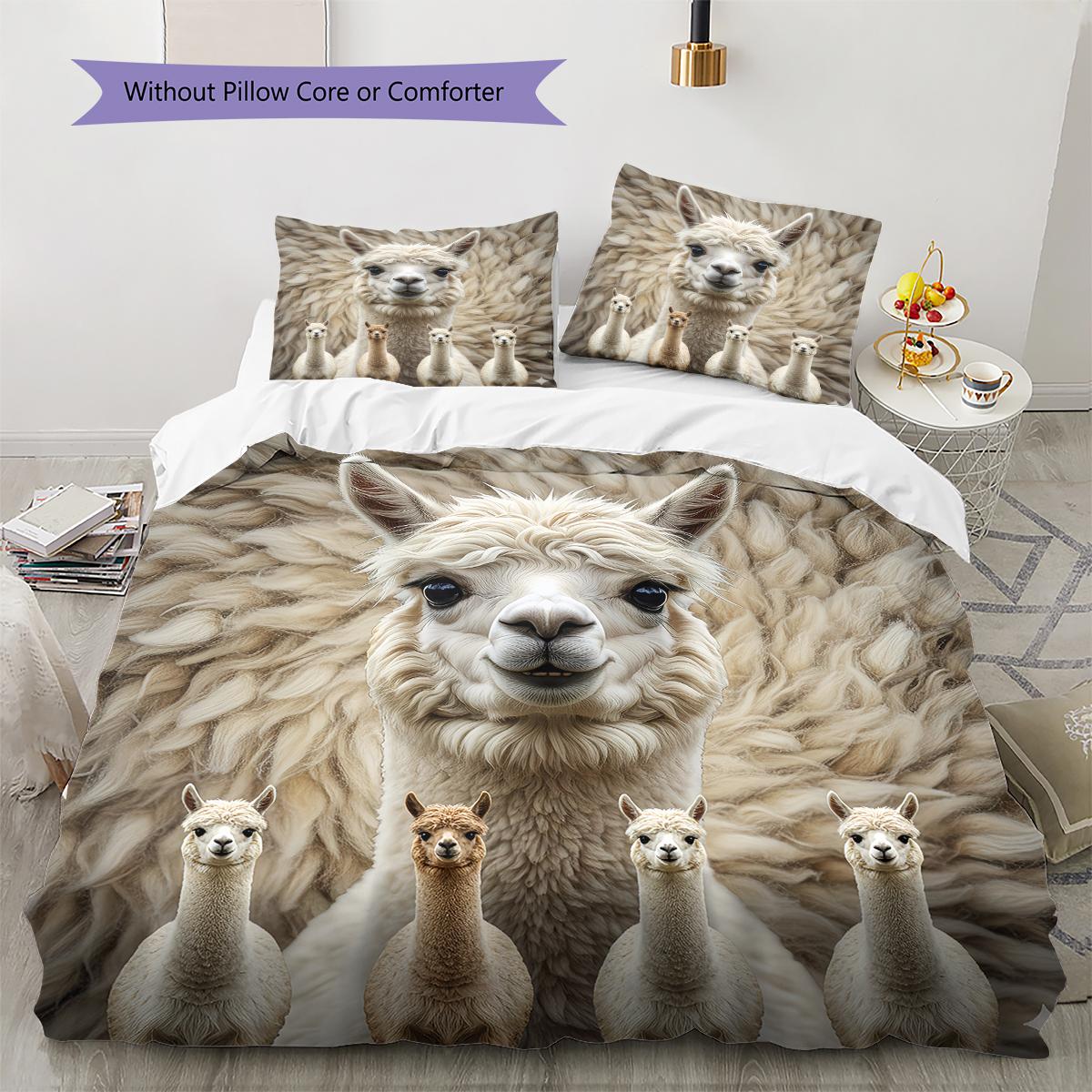 Horse Alpaca Pattern Bedding Quilt Set Quilt Cover Pillowcase Home Decoration Gift (1 * duvet cover + 2 * pillowcase, without core) 135x200cm
Horse Alpaca Pattern Bedding Quilt Set Quilt Cover Pillowcase Home Decoration Gift (1 * duvet cover + 2 * pillowcase, without core) 135x200cm