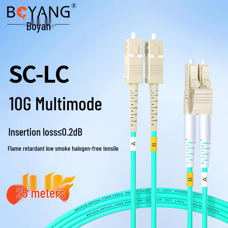 Boyang LC-SC 10 Gigabit OM3 Multimode Duplex Fiber Patch Cable 25 Meters
Boyang LC-SC 10 Gigabit OM3 Multimode Duplex Fiber Patch Cable 25 Meters