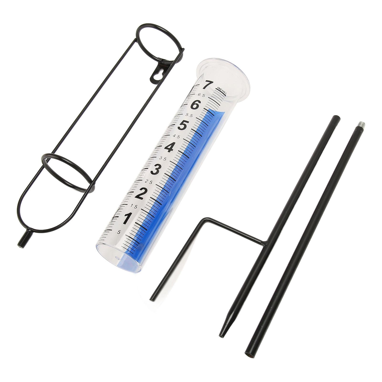 Дождемер емкостью 7 дюймов, съемный измеритель дождя со стойкой для использования в саду, на лужайке, патио, на ферме