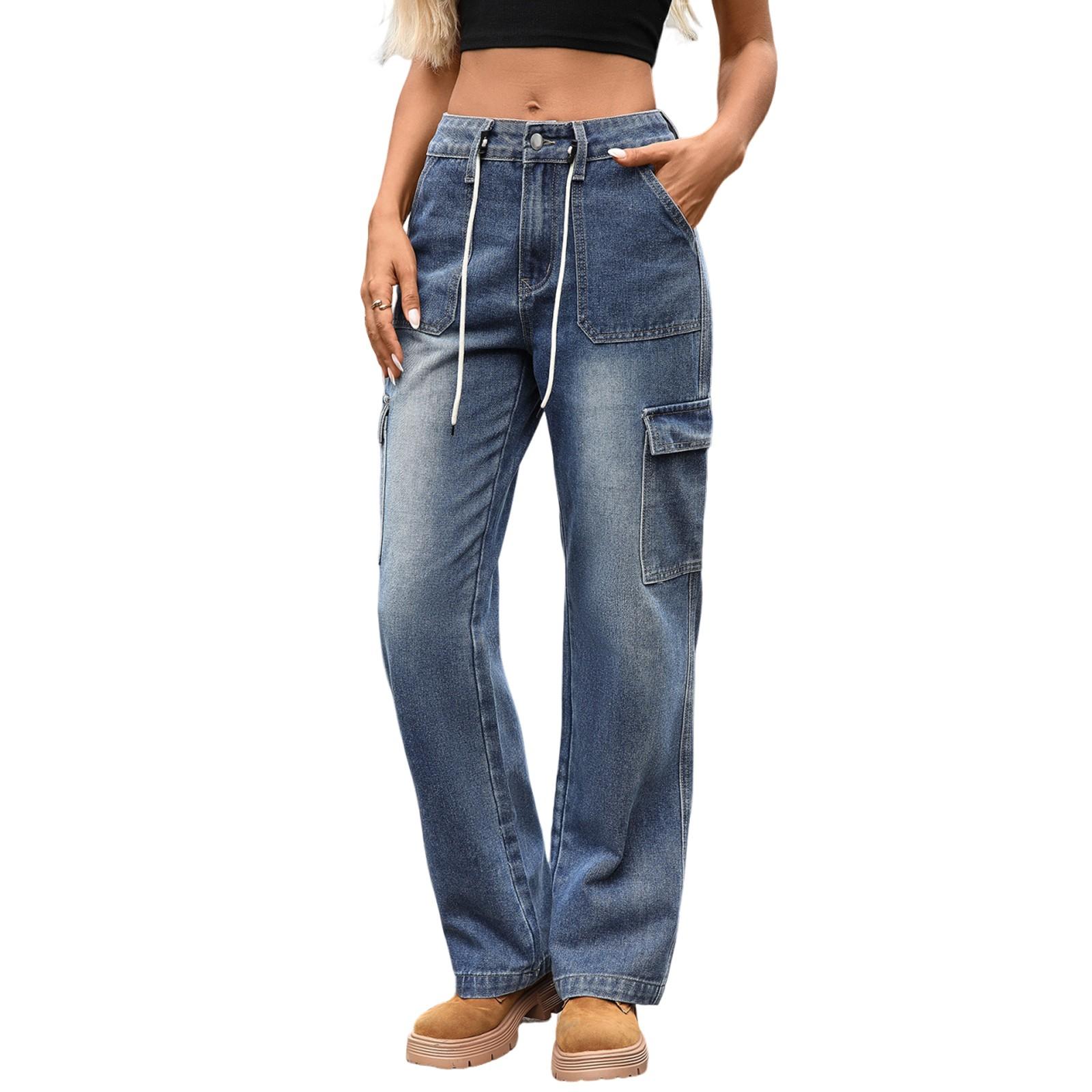 Женские повседневные модные однотонные джинсы прямого кроя с широкими штанинами, эластичной талией и карманами XL
Женские повседневные модные однотонные джинсы прямого кроя с широкими штанинами, эластичной талией и карманами XL