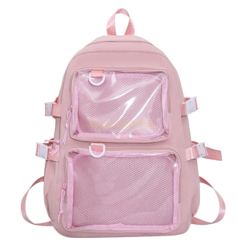 X90D College Student Nylon Shoulder Backpack Itabag Japanese Transparent Large Capacity School Bag for Anime Pin Display рожевий
X90D College Student Nylon Shoulder Backpack Itabag Japanese Transparent Large Capacity School Bag for Anime Pin Display рожевий