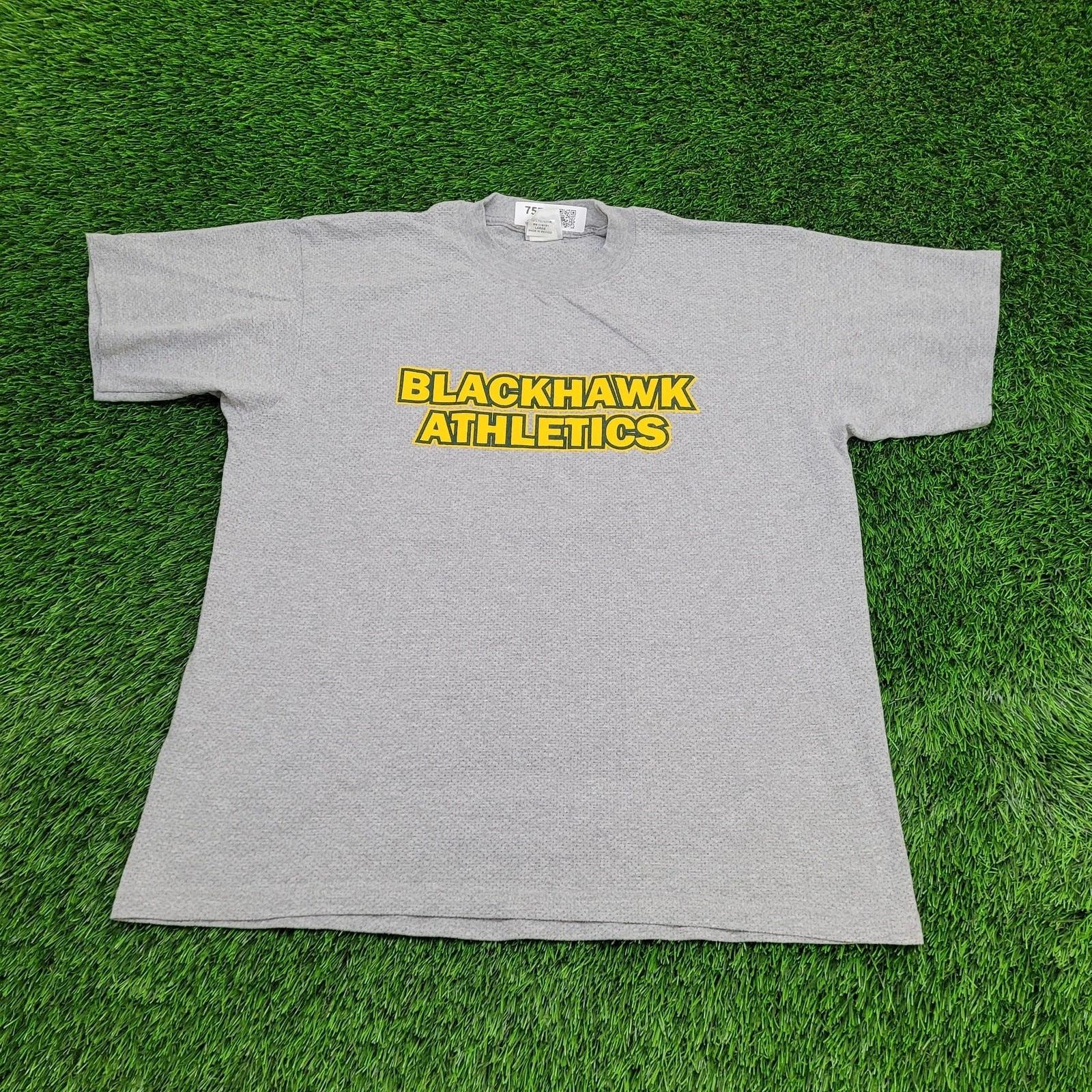 Vintage Blackhawks Athletics Shirt Large 23x28 Gray L
Vintage Blackhawks Athletics Shirt Large 23x28 Gray L