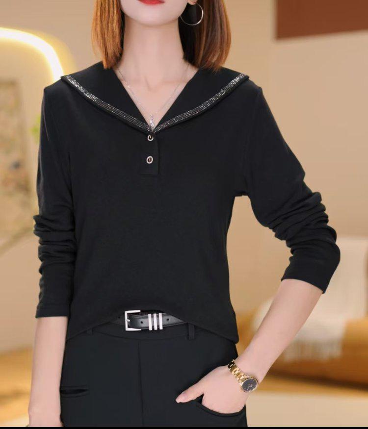 2025 Women s Autumn Long-Sleeve Lapel T-Shirt: Slimming, Age-Reducing French Style 2XL (115-125 jin) чёрный
2025 Women s Autumn Long-Sleeve Lapel T-Shirt: Slimming, Age-Reducing French Style 2XL (115-125 jin) чёрный