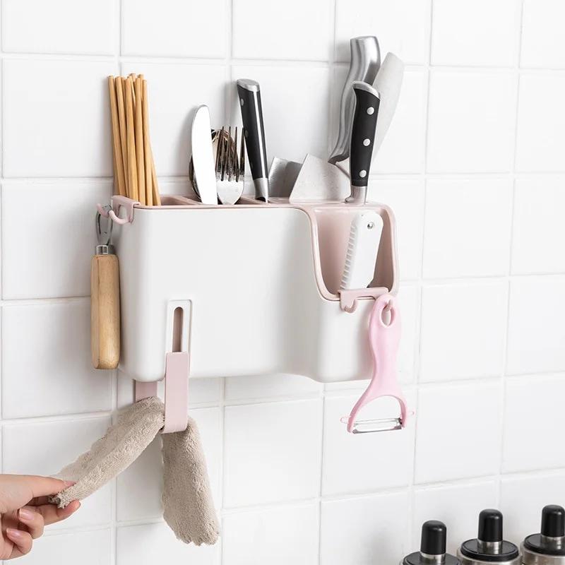 Kitchen Tool Rack Multifunctional Wall-mounted Drain Chopstick Holder Household Creative Decor Storage Rack Accessories Supplies рожевий
Kitchen Tool Rack Multifunctional Wall-mounted Drain Chopstick Holder Household Creative Decor Storage Rack Accessories Supplies рожевий