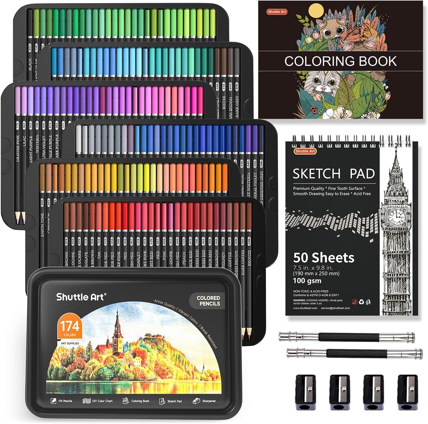 Shuttle Art Colored 174 Color Colored Adult Coloring Metallic Pencil Illustration Удобные для празднования Подарочные карандаши, набор, Карандаши на масляной основе,
Shuttle Art Colored 174 Color Colored Adult Coloring Metallic Pencil Illustration Удобные для празднования Подарочные карандаши, набор, Карандаши на масляной основе,