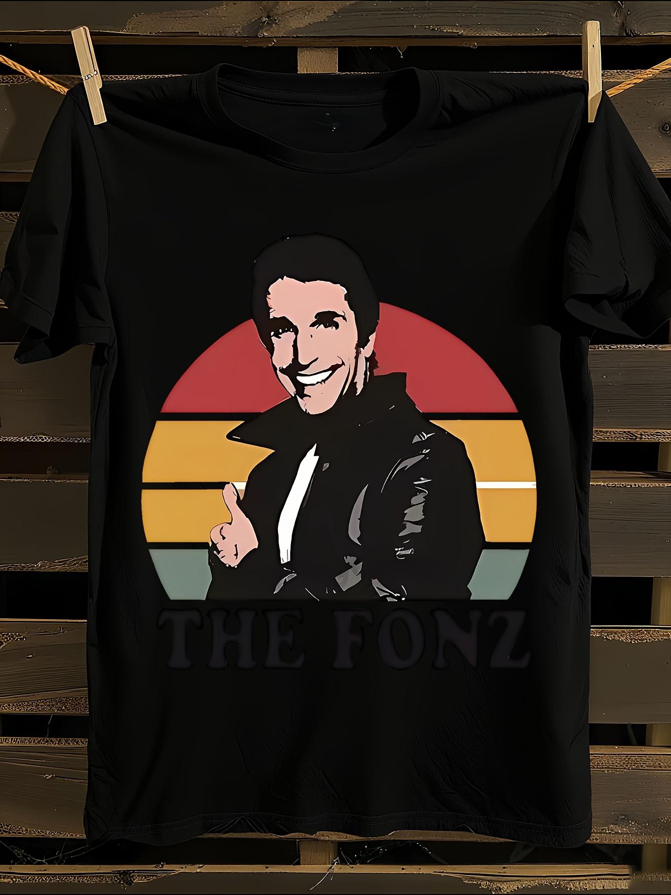Happy Days TV Show The Fonz Retro T-Shirt Mens Tshirt Womens Tshirts with Letters Print Short Sleeves T-Shirt Casual Street Tee Shirt Top S
Happy Days TV Show The Fonz Retro T-Shirt Mens Tshirt Womens Tshirts with Letters Print Short Sleeves T-Shirt Casual Street Tee Shirt Top S