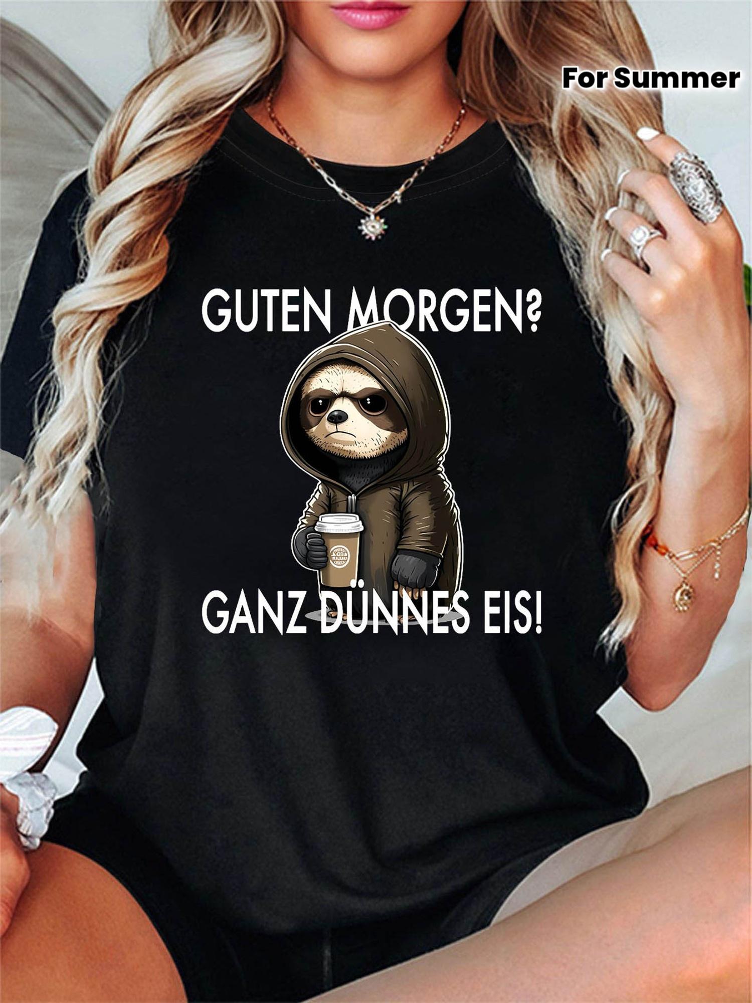 German Sloth S Morning GUTEN MORGEN VERY THIN ICE! Printed Women S Round Neck Short Sleeve T-Shirt for Casual Outings, Summer Gifts S разноцветный
German Sloth S Morning GUTEN MORGEN VERY THIN ICE! Printed Women S Round Neck Short Sleeve T-Shirt for Casual Outings, Summer Gifts S разноцветный