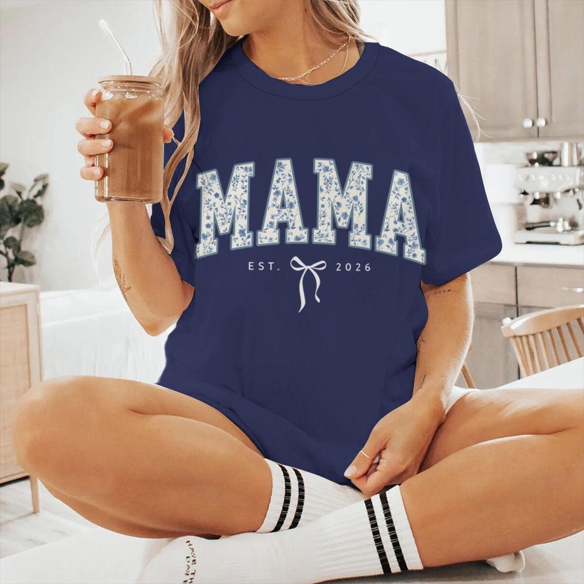 Vintage Floral MAMA EST 2026 TShirt Women Coquette Bow Print Casual Short Sleeve Tee New Fashion Mom Gift S
Vintage Floral MAMA EST 2026 TShirt Women Coquette Bow Print Casual Short Sleeve Tee New Fashion Mom Gift S