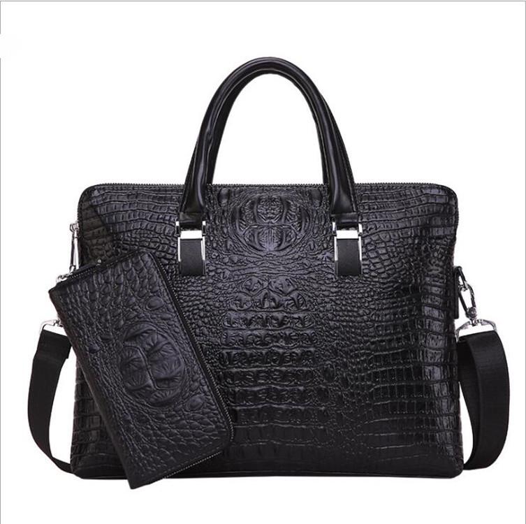Men s Crocodile Pattern Double Handle Briefcase: Fashion Crossbody & Single Shoulder Computer Bag Brown Single Bag
Men s Crocodile Pattern Double Handle Briefcase: Fashion Crossbody & Single Shoulder Computer Bag Brown Single Bag