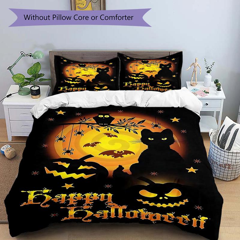 3pcs Black Cat Bats Spiders Halloween Night Print Cover Set Ultra Soft, Breathable, and Comfortable Bedding with Stylish Design for Bedroom and G 135x200cm
3pcs Black Cat Bats Spiders Halloween Night Print Cover Set Ultra Soft, Breathable, and Comfortable Bedding with Stylish Design for Bedroom and G 135x200cm