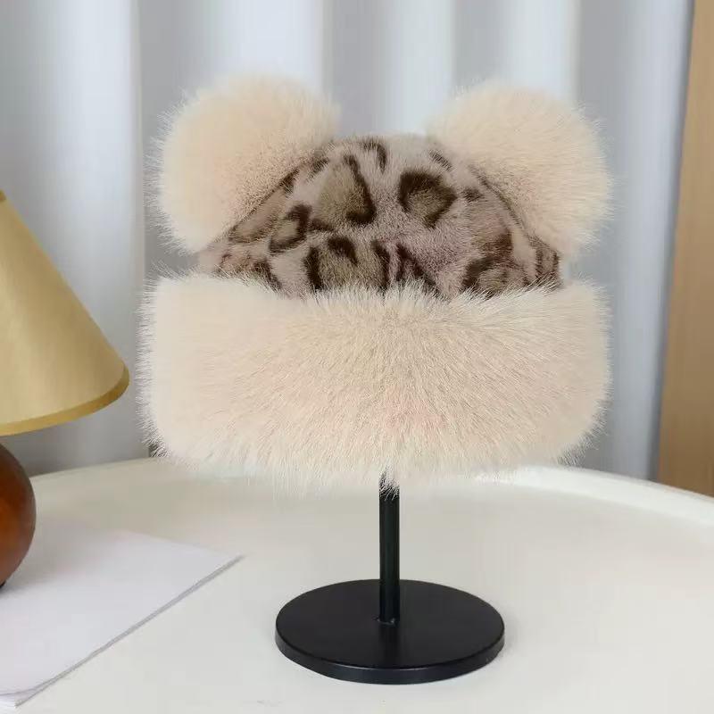 Retro Leopard Print Plush Bear Ears Beanie Women Thicken Warm Fur Hat Windproof Fluffy Fur Bucket Hat Cold Snowy Day Panama Cap
Retro Leopard Print Plush Bear Ears Beanie Women Thicken Warm Fur Hat Windproof Fluffy Fur Bucket Hat Cold Snowy Day Panama Cap