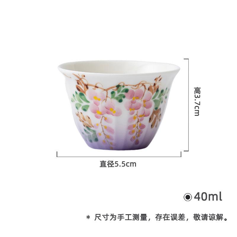 Hand-painted Purple Wisteria Tip Series Tea Set Collection Kung Fu Teapot Lid Bowl Stand Cup Pot Bearing Tea Wash Bowl Tea Items
Hand-painted Purple Wisteria Tip Series Tea Set Collection Kung Fu Teapot Lid Bowl Stand Cup Pot Bearing Tea Wash Bowl Tea Items