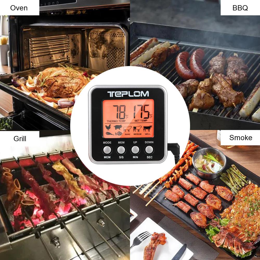 LCD Backlight Display Thermomet With Timer Meat Probe BBQ Kitchen Cooking Food Kitchen Tools Digital Meat Thermometer чёрный
LCD Backlight Display Thermomet With Timer Meat Probe BBQ Kitchen Cooking Food Kitchen Tools Digital Meat Thermometer чёрный