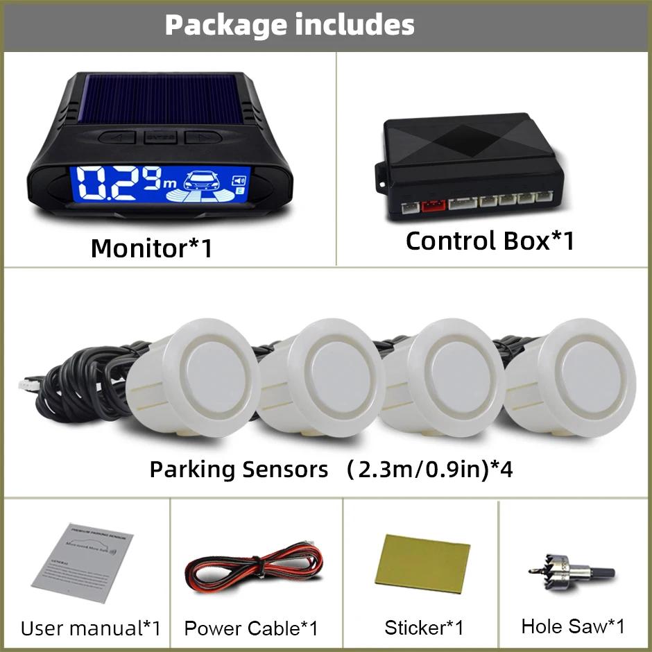 QXNY Wireless Solar Charging 4 Parking Sensors Kit Backup Radar Rear Parktronic Auto LCD Monitor Detector Assistance Reverse
QXNY Wireless Solar Charging 4 Parking Sensors Kit Backup Radar Rear Parktronic Auto LCD Monitor Detector Assistance Reverse