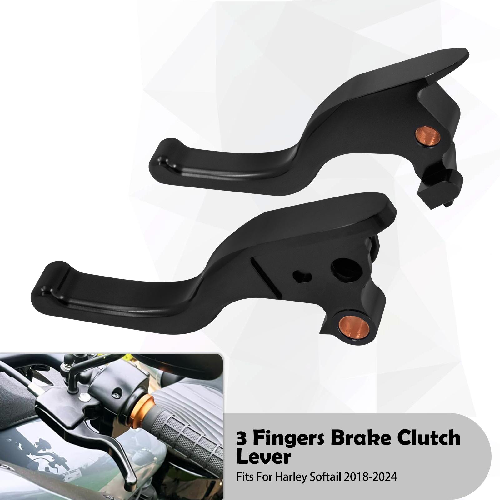 Motorcycle Brake Clutch Levers 3 Fingers Short Levers For Harley Softail Breakout Fat Boy Heritage Deluxe Low Rider FXBB 2018-24 Black Brake Clutch
Motorcycle Brake Clutch Levers 3 Fingers Short Levers For Harley Softail Breakout Fat Boy Heritage Deluxe Low Rider FXBB 2018-24 Black Brake Clutch