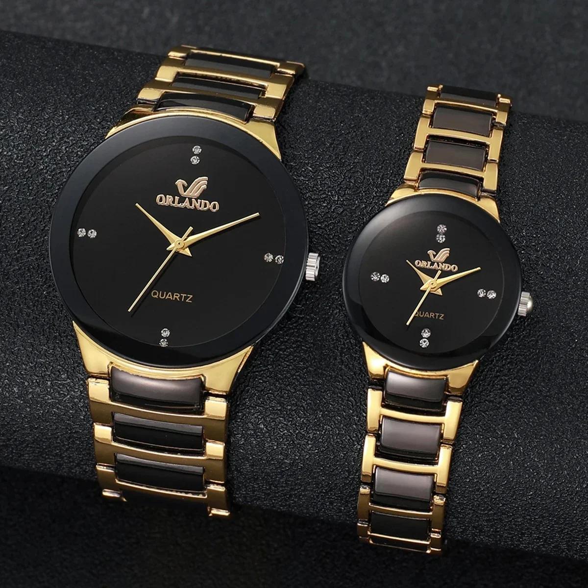 2PCS Couple s Watches Fashion Stainless Steel Band Men Women Analog Quartz Watches Set
2PCS Couple s Watches Fashion Stainless Steel Band Men Women Analog Quartz Watches Set