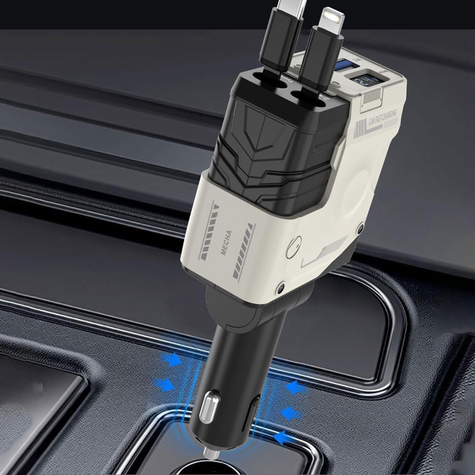 Автомобильное зарядное устройство 120 Вт, супер быстрая зарядка, бесплатная выдвижная модель Mecha (Интерфейс Apple+Type-C) One Size белый
Автомобильное зарядное устройство 120 Вт, супер быстрая зарядка, бесплатная выдвижная модель Mecha (Интерфейс Apple+Type-C) One Size белый