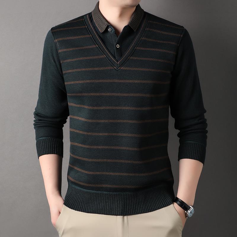 Men s Shirt Collar Sweater Thick Fleece Lined Pullover Striped Clothing Autumn Winter Polo Neck Jumpers Fashion Knitwear XL
Men s Shirt Collar Sweater Thick Fleece Lined Pullover Striped Clothing Autumn Winter Polo Neck Jumpers Fashion Knitwear XL