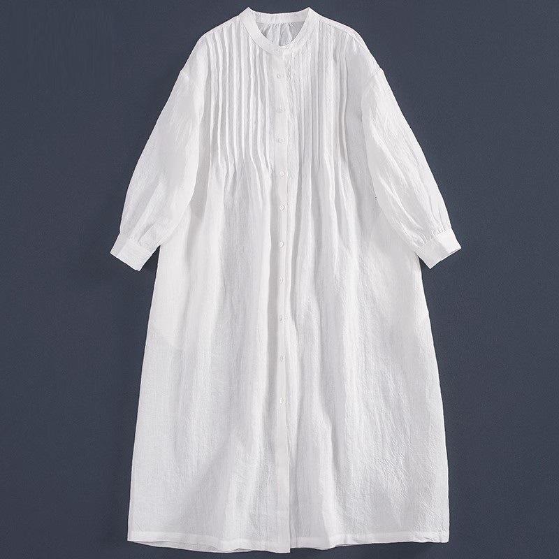 2026 Spring/Summer Linen Wrinkled Long Sleeve Shirt Dress - Versatile Casual White Dress L білий
2026 Spring/Summer Linen Wrinkled Long Sleeve Shirt Dress - Versatile Casual White Dress L білий